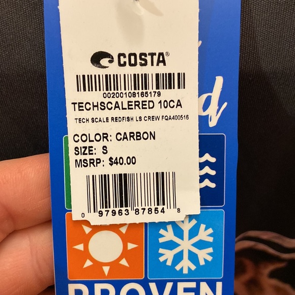 Long sleeve costa redfish performance shirt. Grey - Picture 4 of 4